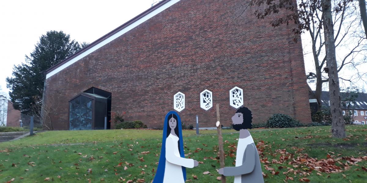 Maria und Josef an der Ansgarkiche