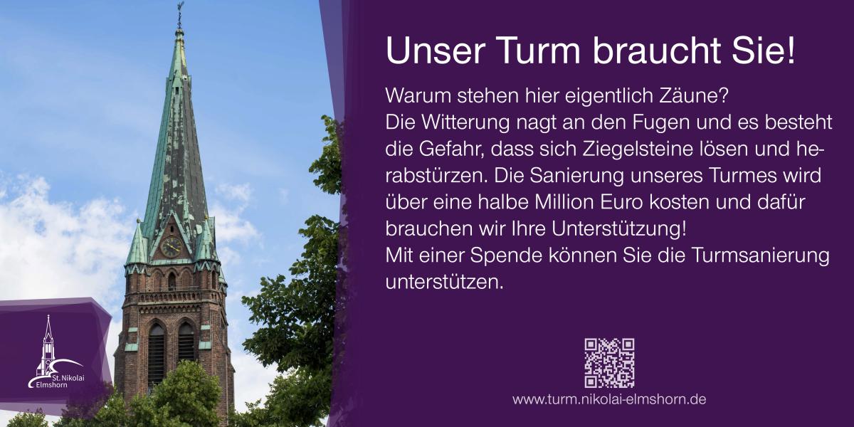 wir sammeln Spenden für den Turm der Kirche St. Nikolai